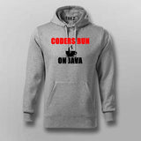 Coders Run On Java  Hoodies For Men