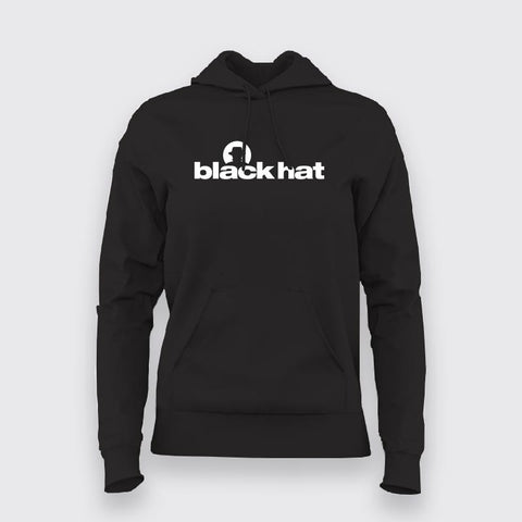 Black Hat Logo Hoodie For Women