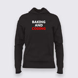 Baking and coding hoodie for women funny