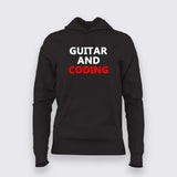 Playing guitar and coding hoodie for women coding