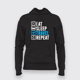 Women's Eat Sleep Travel Repeat Adventure Tee