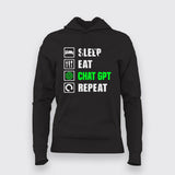 Sleep Eat ChatGPT Repeat Women's Tee