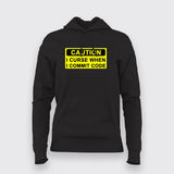 Caution I Curse When I Commit Code T-Shirt For Women