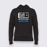 CAPS LOCK, Preventing login since 1980 funny tech Hoodie for Women