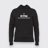RTFM  Read The Manual First Not Your tech support  Hoodie For Women