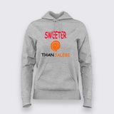 Sweeter than Jalebi Hindi Funny Desi Hoodie For Women.