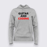 Playing guitar and coding hoodie For Women