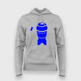 Simple Illustration of a nuclear bomb Hoodie For Women India