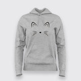 Cute Cat Face Meow Hoodie for Cat Lovers