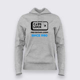 CAPS LOCK, Preventing login since 1980 funny tech Hoodie for Women