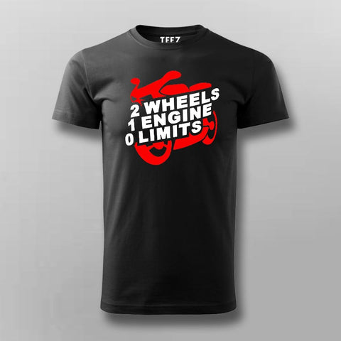 2 Wheels 1 Engine 0 Limits Motorcycle T-Shirt For Men Online India