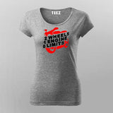 2 Wheels 1 Engine 0 Limits Motorcycle T-Shirt For Women