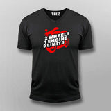 2 Wheels 1 Engine 0 Limits Motorcycle V Neck T-Shirt India