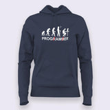 Evolution Of Man Computer Programmer Hoodies For Women India