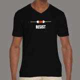 Resist Funny Electrical Engineer EE Resistor V Neck T-Shirt For Men India