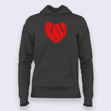 Ripped Heart Hoodies For Women Online India