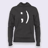 Wink Smiley Emoticon Hoodies For Women India