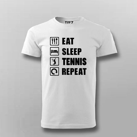Eat Sleep Tennis Repeat T-shirt For Men