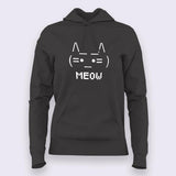 Meow Cat Smiley Emoticon Hoodies For Women India