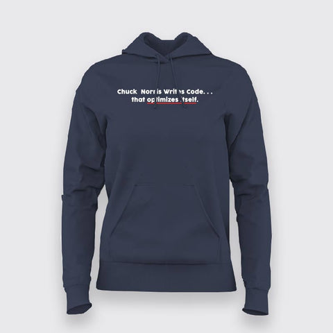 Chuck Norries Writes Code Funny Programming Joke  Hoodies For Women