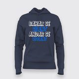 Bahar Se Silent Andar Se Voilet Hindi  Hoodies For Women
