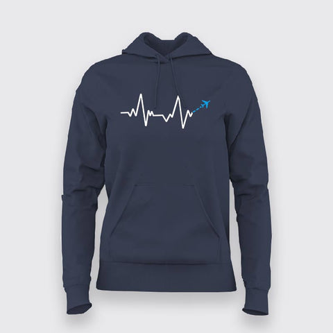 Travel Airplane Love HeartBeat  Hoodies For Women Online