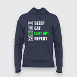 Sleep Eat ChatGPT Repeat Women's Tee