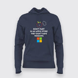 Don't Fart In an Apple Store, They don't have windows funny Technology Hoodie for Women.