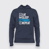 Eat Sleep Travel Repeat  T-shirt For Women