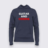 Playing guitar and coding hoodie For Women