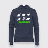 Programmer Saurus Funny Programming Hoodies For Women