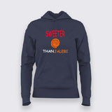 Sweeter than Jalebi Hindi Funny Desi Hoodie For Women.