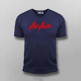 Air Asia Logo V-neck T-shirt For Men Online India