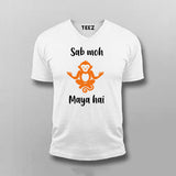 Sab Moh Maya Hai Hindi Meditation Slogan Men’s V-neck T-shirt Online India