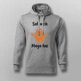 Sab Moh Maya Hai Hindi Meditation Slogan Hoodie For Men