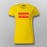 Brown Munde Album Song T-Shirt For Women Online