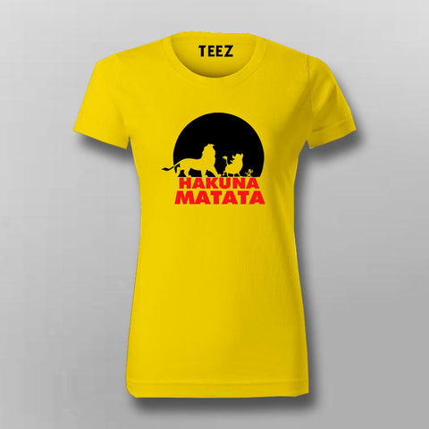 Hakuna Matata Funny Cartoon T-Shirt For Women Online India 