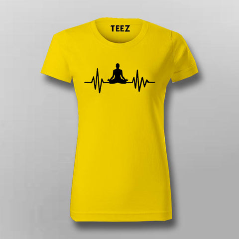 Yoga Heartbeat T-shirt For Women Online India 