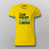Women's Eat Sleep Travel Repeat Adventure Tee