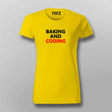 Baking and coding t-shirt for women coding
