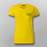 Candlestick Share Market Logo T-shirt For Women