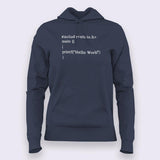 "Hello World" C Programming Hoodies For Women