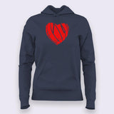 Ripped Heart Hoodies For Women India