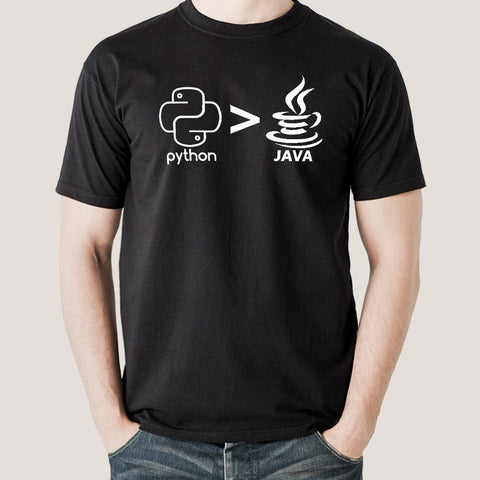 Python Greater Than Java T-Shirt For Men