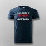I am not addicted to Protein but a committed relationship t shirt for men