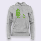 Android Peeing on Apple Hoodies For Women