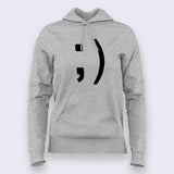 Wink Smiley Emoticon Hoodies For Women