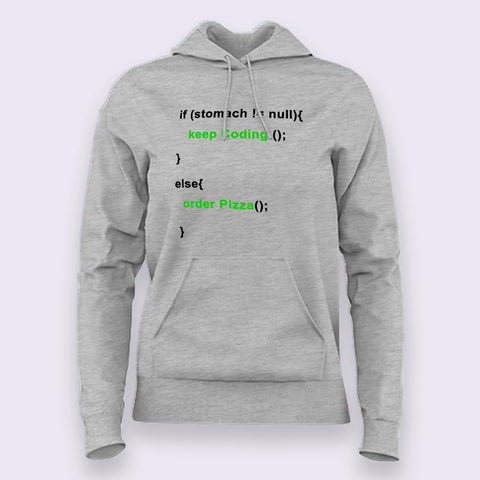 Funny Code - Order Pizza Women's Hoodies For Programmers India Online 