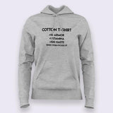 Cotton T shirt Hoodies For Women