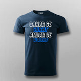 Bahar Se Silent Andar Se Voilet Hindi T-shirt For Men